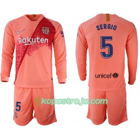 Billiga Fotbollströjor FC Barcelona Sergio 5 Barn Tredje tröja 2018/19 Långärmad